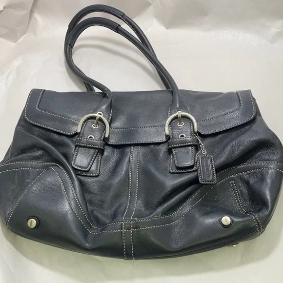 Bags | Coach Hampton Soho Satchel Shoulder Bag Purse In Black